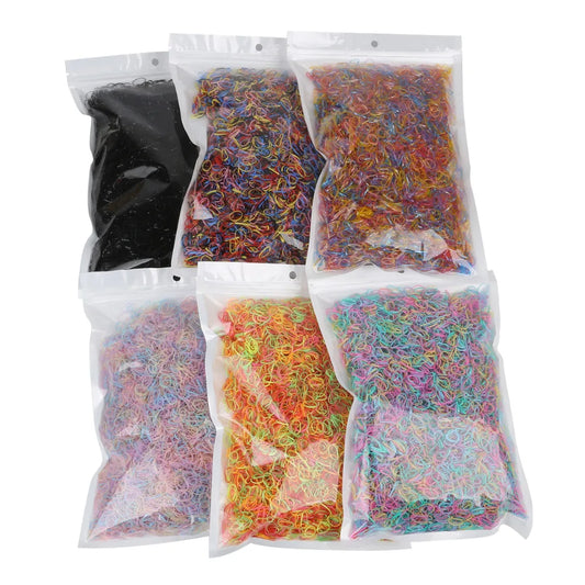 Kids Hair Elastics: 1000 Pcs Colorful Rubber Bands