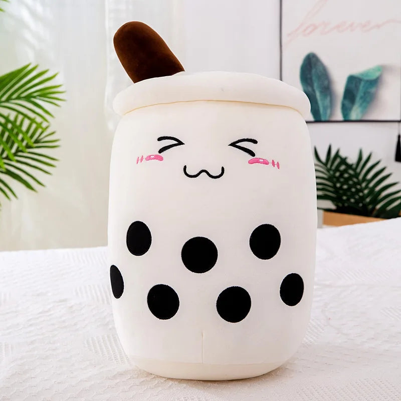 Cute Boba Bubble Tea Plush Toy | 24cm Soft Kawaii Milk Cup Plushie Gift for Kids & Adults