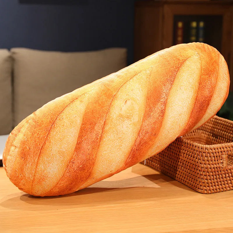 French Bread Plush Pillow | Stuffed Food Plushie Sleeping Companion & Party Prop