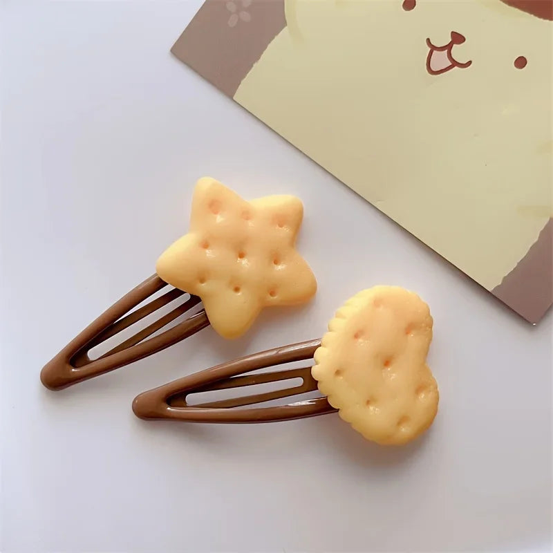 Women's & Girls' Biscuit Theme Hair Clips | 8pcs Adorable Simulation Cookie Hairpins Set