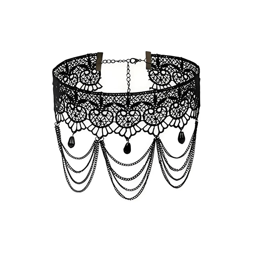 Women's Neo-Gothic Lace Choker Necklace