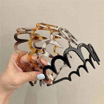 Women's Korean Hair Comb Headband | Plastic U-Shape Non-Slip Fluffy Top Hair Hoop Accessory