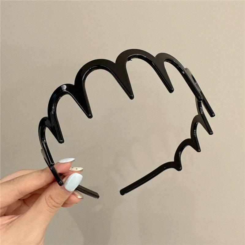 Women's Korean Hair Comb Headband | Plastic U-Shape Non-Slip Fluffy Top Hair Hoop Accessory