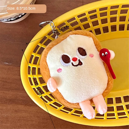 French Fries & Hamburger Plush Keychain | Cute Couple Backpack Hanging Food Decoration & Car Charm
