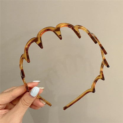Women's Korean Hair Comb Headband | Plastic U-Shape Non-Slip Fluffy Top Hair Hoop Accessory