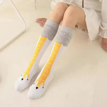 Men's Funny 3D Chicken Print Thigh High Socks | Cartoon Cosplay Cotton Fashion Socks