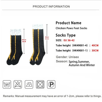 Men's Funny 3D Chicken Print Thigh High Socks | Cartoon Cosplay Cotton Fashion Socks