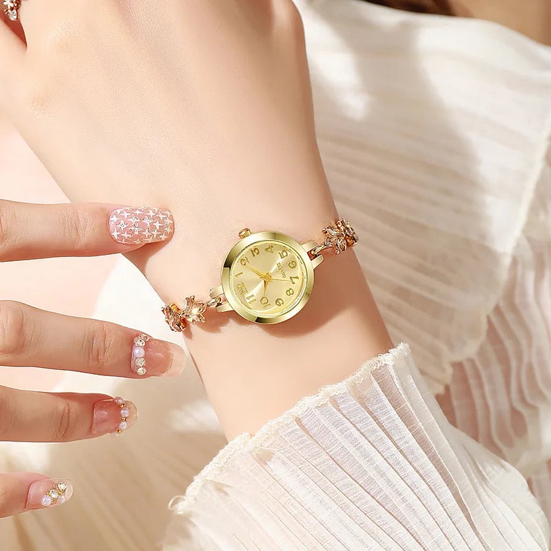 Women's Elegant Rhinestone Bracelet Watch | Luxury Quartz Wristwatch Gift for Girls