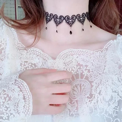 Women's Neo-Gothic Lace Choker Necklace