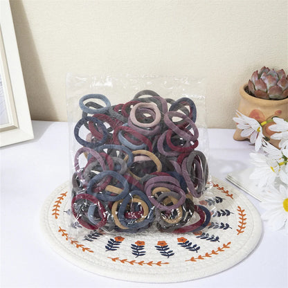 Women's Black & White Hair Bands | 50/100pcs High-Elasticity Rubber Band Hair Ties