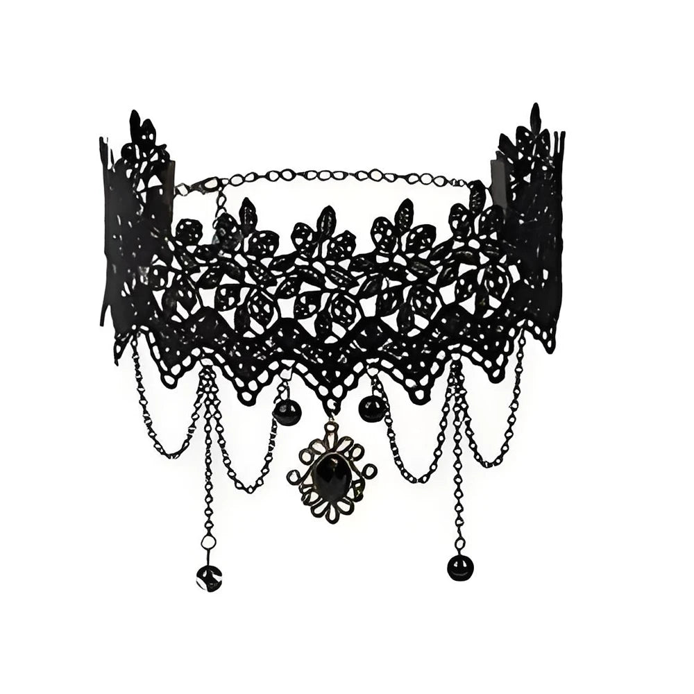 Women's Neo-Gothic Lace Choker Necklace