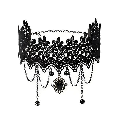Women's Neo-Gothic Lace Choker Necklace