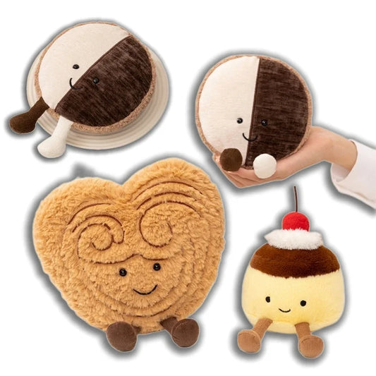 Kawaii Food Plush Toy | Stuffed Pudding, Cake, Cookie & Palmier Dessert Doll for Home Decor & Birthday Gifts