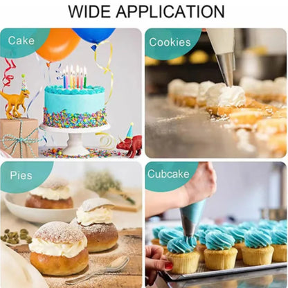 Silicone Piping Bags & Tips Set – Reusable Pastry Decorating Kit with Stainless Steel Nozzles
