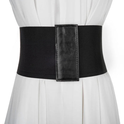 Women's Punk Corset Wide Belt | PU Leather Elastic High Waist Slimming Cummerbund