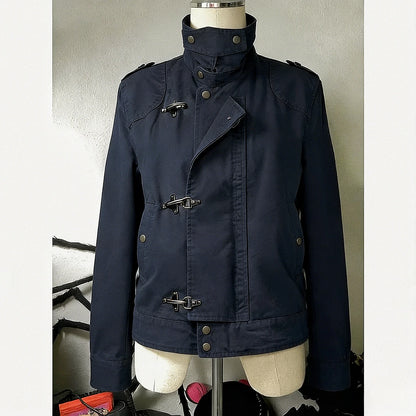 Harajuku Safari Hooded Jacket – Y2K Streetwear Zip-Up Coat