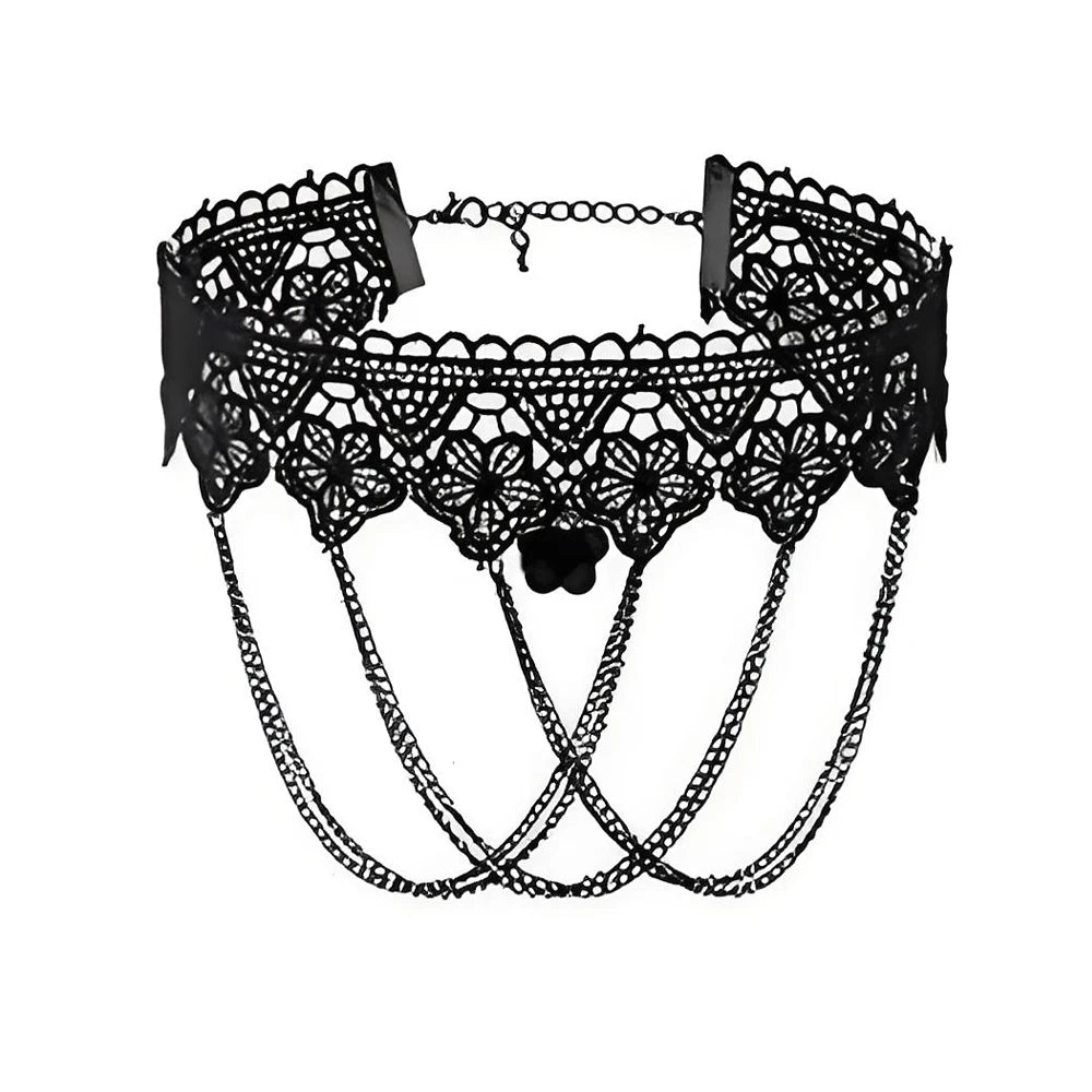 Women's Neo-Gothic Lace Choker Necklace