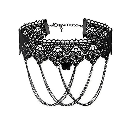 Women's Neo-Gothic Lace Choker Necklace
