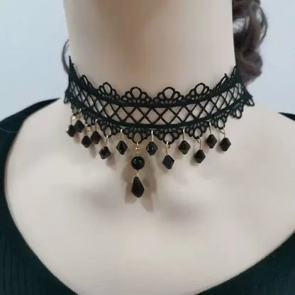 Women's Neo-Gothic Lace Choker Necklace