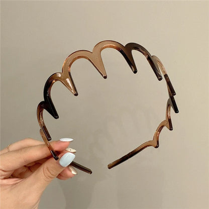 Women's Korean Hair Comb Headband | Plastic U-Shape Non-Slip Fluffy Top Hair Hoop Accessory