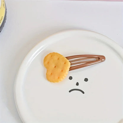 Women's & Girls' Biscuit Theme Hair Clips | 8pcs Adorable Simulation Cookie Hairpins Set