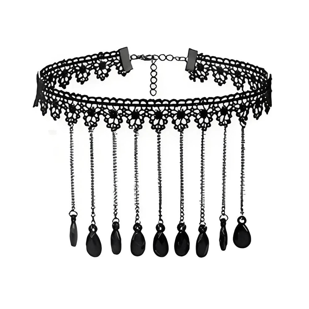 Women's Neo-Gothic Lace Choker Necklace
