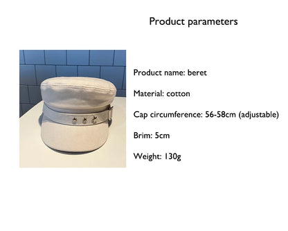 Women's Black Star Beret | British Retro Military Style Korean Fashion Cap for Spring, Autumn & Winter