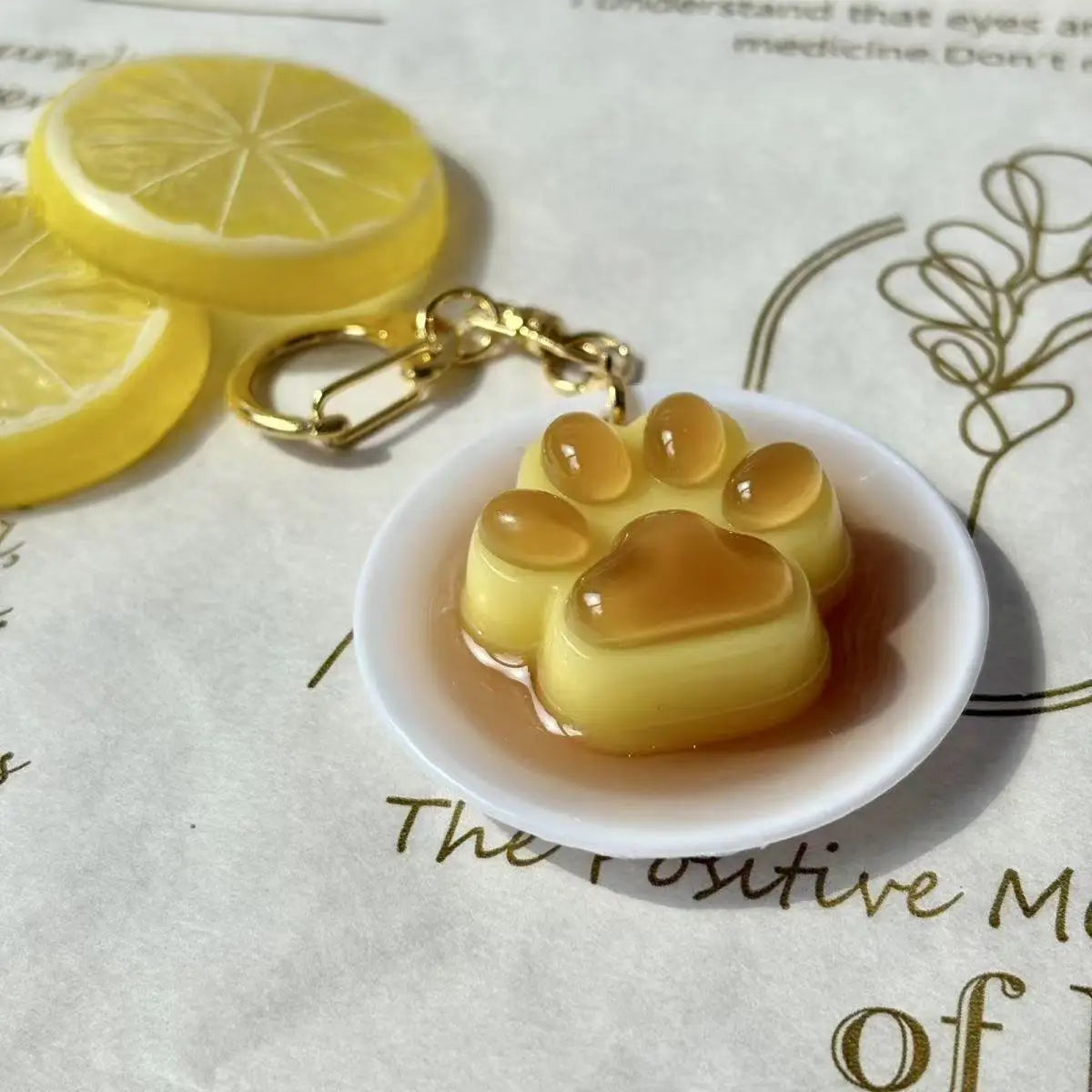 Cherry Pudding Keychain | Cute Caramel Cold Drink Snack Pendant Bag Accessory