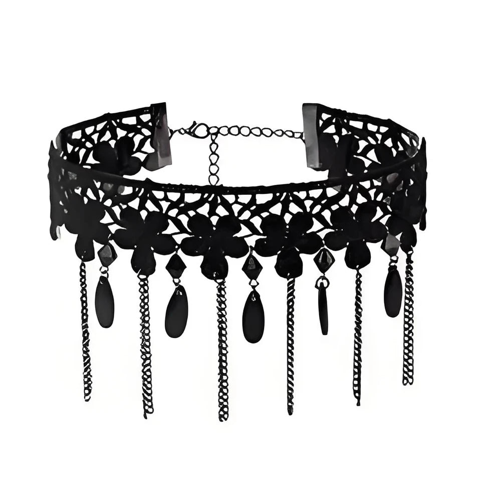 Women's Neo-Gothic Lace Choker Necklace