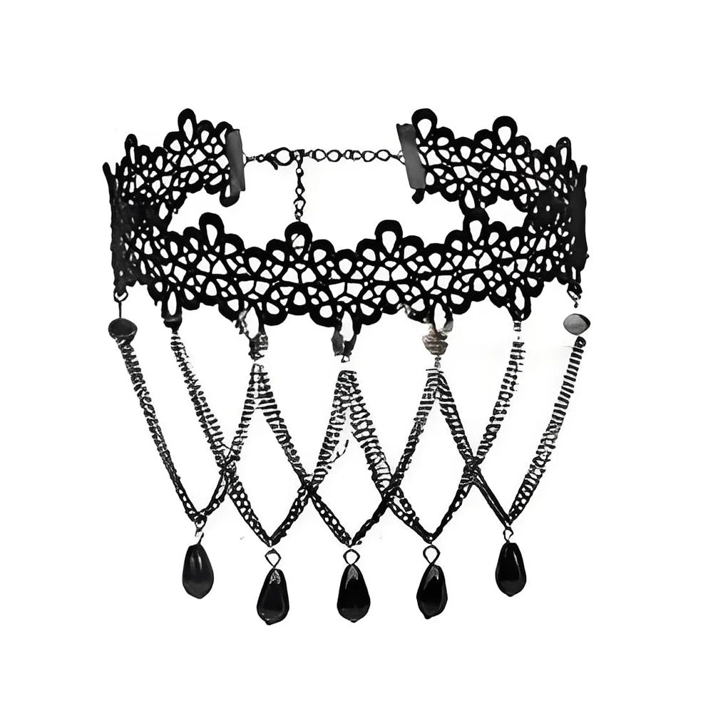 Women's Neo-Gothic Lace Choker Necklace
