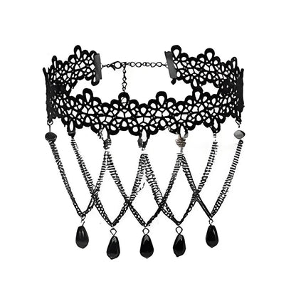 Women's Neo-Gothic Lace Choker Necklace