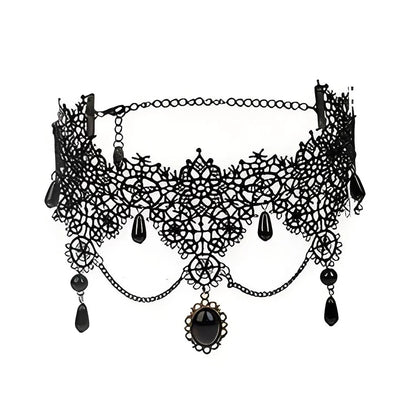 Women's Neo-Gothic Lace Choker Necklace