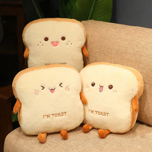 Plush Toast Bread Pillow – Soft Simulation Food Cushion & Kids Toy Gift