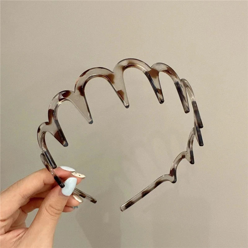 Women's Korean Hair Comb Headband | Plastic U-Shape Non-Slip Fluffy Top Hair Hoop Accessory