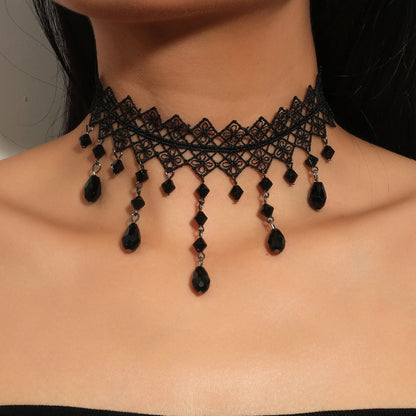Women's Neo-Gothic Lace Choker Necklace