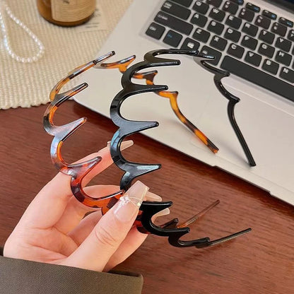 Women's Korean Hair Comb Headband | Plastic U-Shape Non-Slip Fluffy Top Hair Hoop Accessory